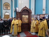 В Успенском соборе освятили икону покровителей российского воинства