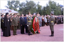 Возложение венков к мемориалу Славы, и лития по погибщим в годы Великой отечественной войны (2 сентября 2009 года)