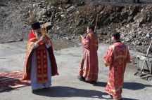 Закладка часовни св. Георгия Победоносца в Нерюнгри (8 мая 2010 года)