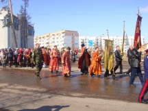 Закладка часовни св. Георгия Победоносца в Нерюнгри (8 мая 2010 года)